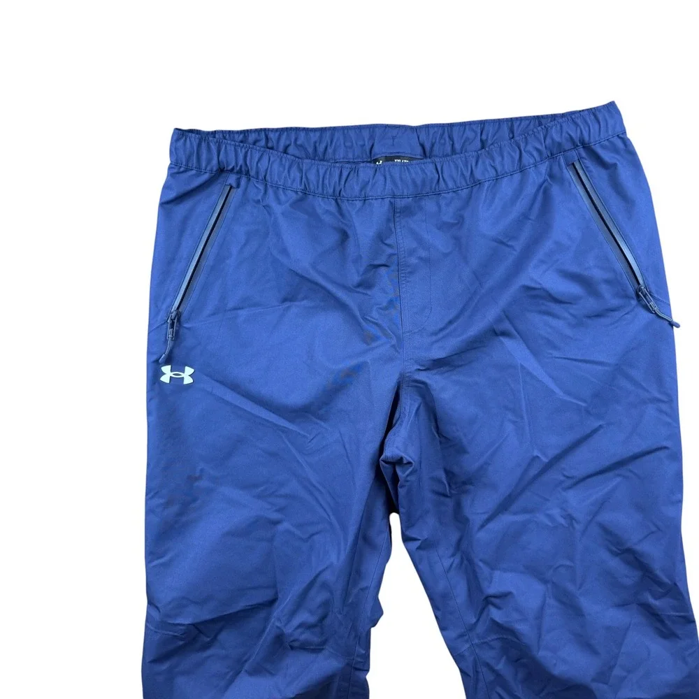Under Armour Mens XXL Navy Blue Loose Fit Storm Track Pants Ankle Zip Athletic